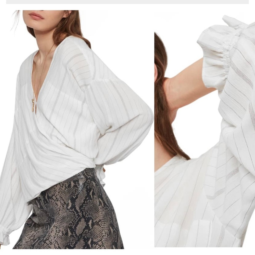 All Saints Penny Striped Blouse (White)